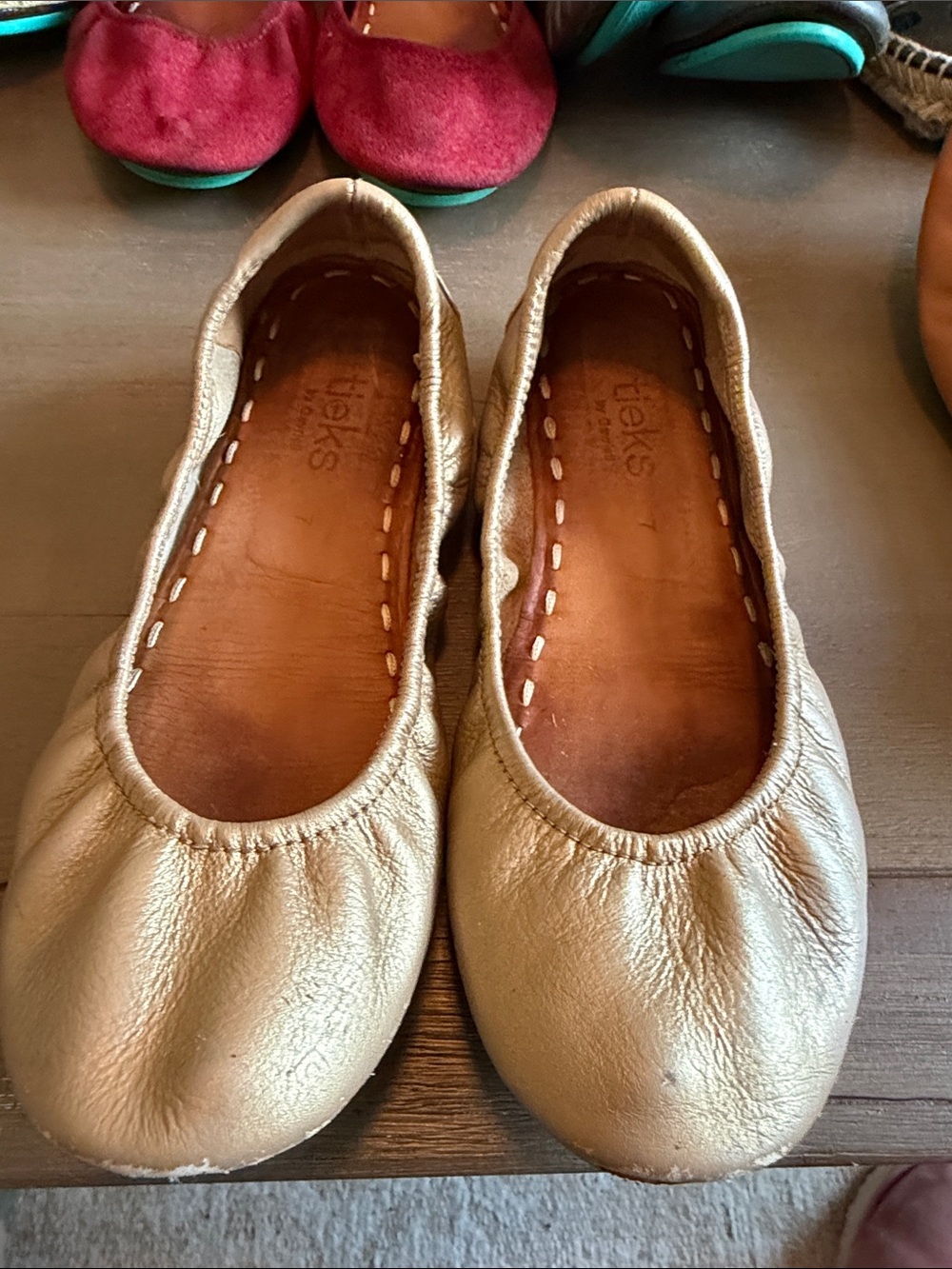 Tieks Metallic Gold Leather Ballet Flats